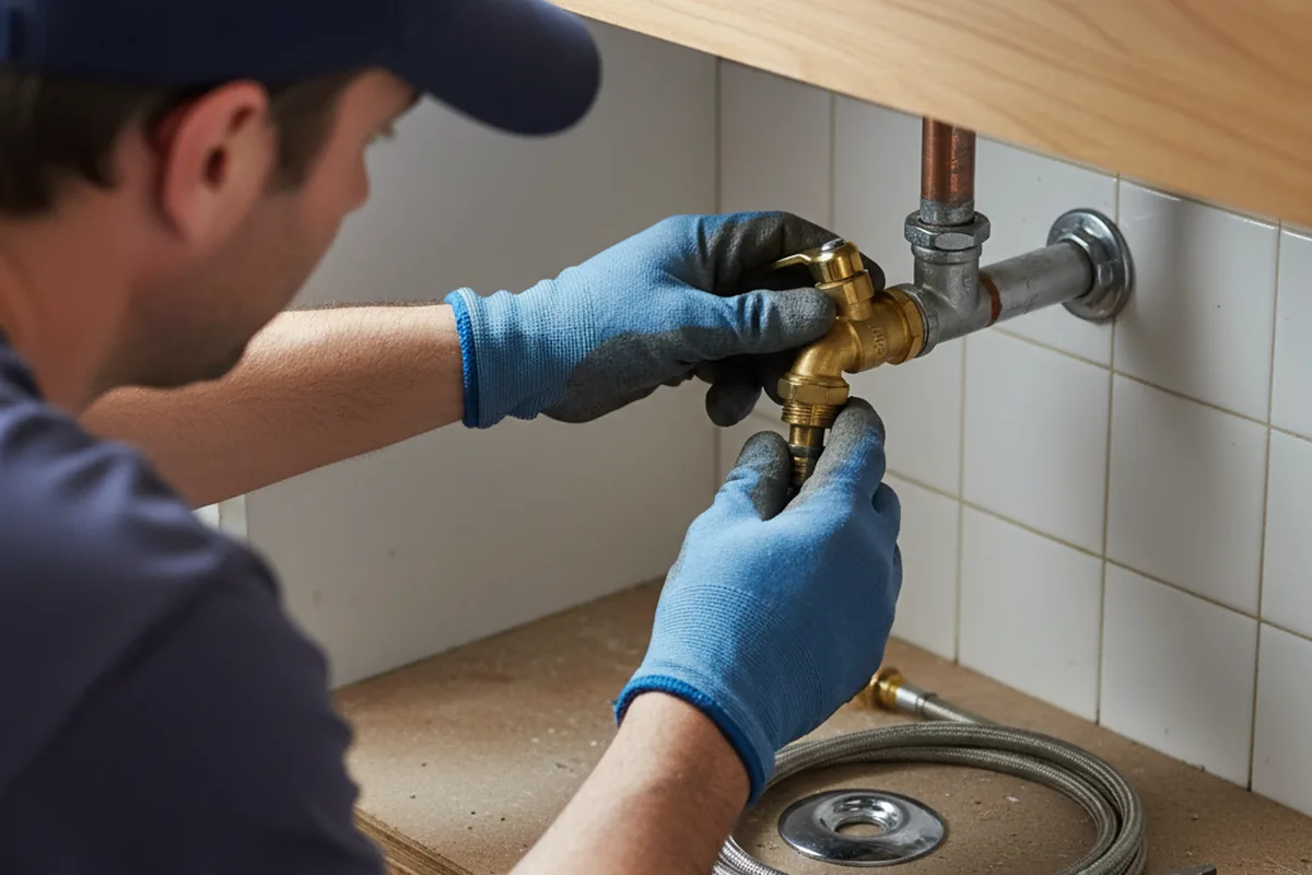 Shutoff valve and fitting work during Burst Pipe Repair in West New York